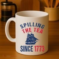 Fun 4th Of July Spilling The Tea Since 1773 History Teacher Coffee Mug thumb 4