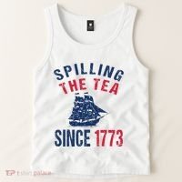 Fun 4th Of July Spilling The Tea Since 1773 History Teacher Tank Top thumb 2