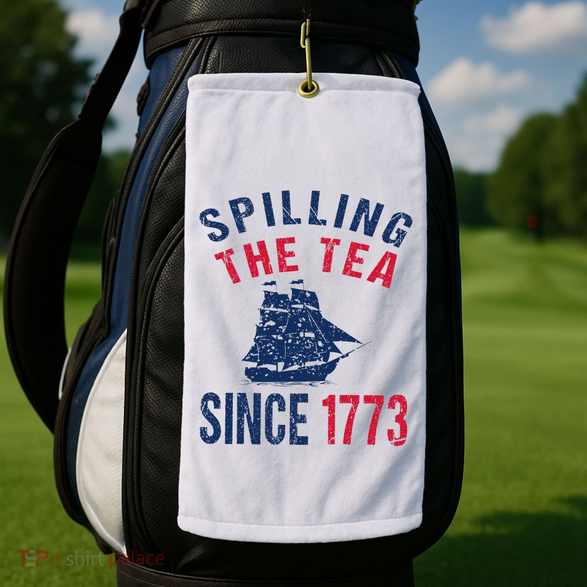 Fun 4th Of July Spilling The Tea Since 1773 History Teacher Golf Towel