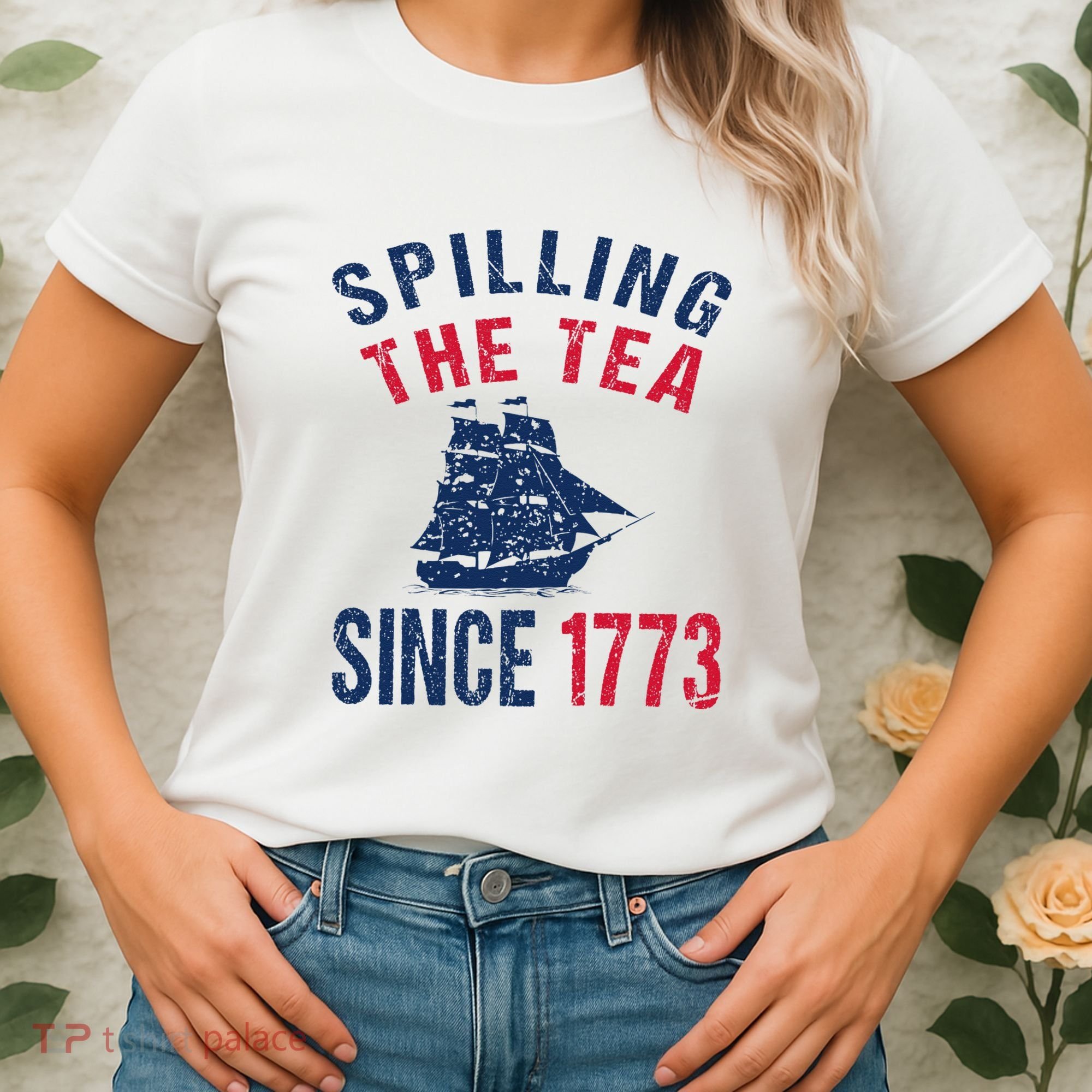 Fun 4th Of July Spilling The Tea Since 1773 History Teacher Women's T-Shirt
