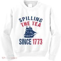 Fun 4th Of July Spilling The Tea Since 1773 History Teacher Kids Sweatshirt thumb 0