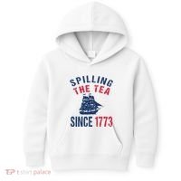 Fun 4th Of July Spilling The Tea Since 1773 History Teacher Kids Hoodie thumb 0