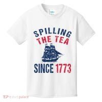 Fun 4th Of July Spilling The Tea Since 1773 History Teacher Kids T-Shirt thumb 0