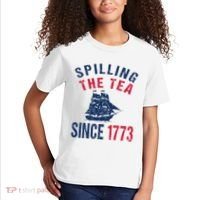 Fun 4th Of July Spilling The Tea Since 1773 History Teacher Kids T-Shirt thumb 2
