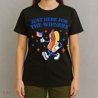 Funny 4th Of July Just Here For The Wieners T-Shirt thumb 4