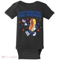 Funny 4th Of July Just Here For The Wieners Baby Bodysuit thumb 0