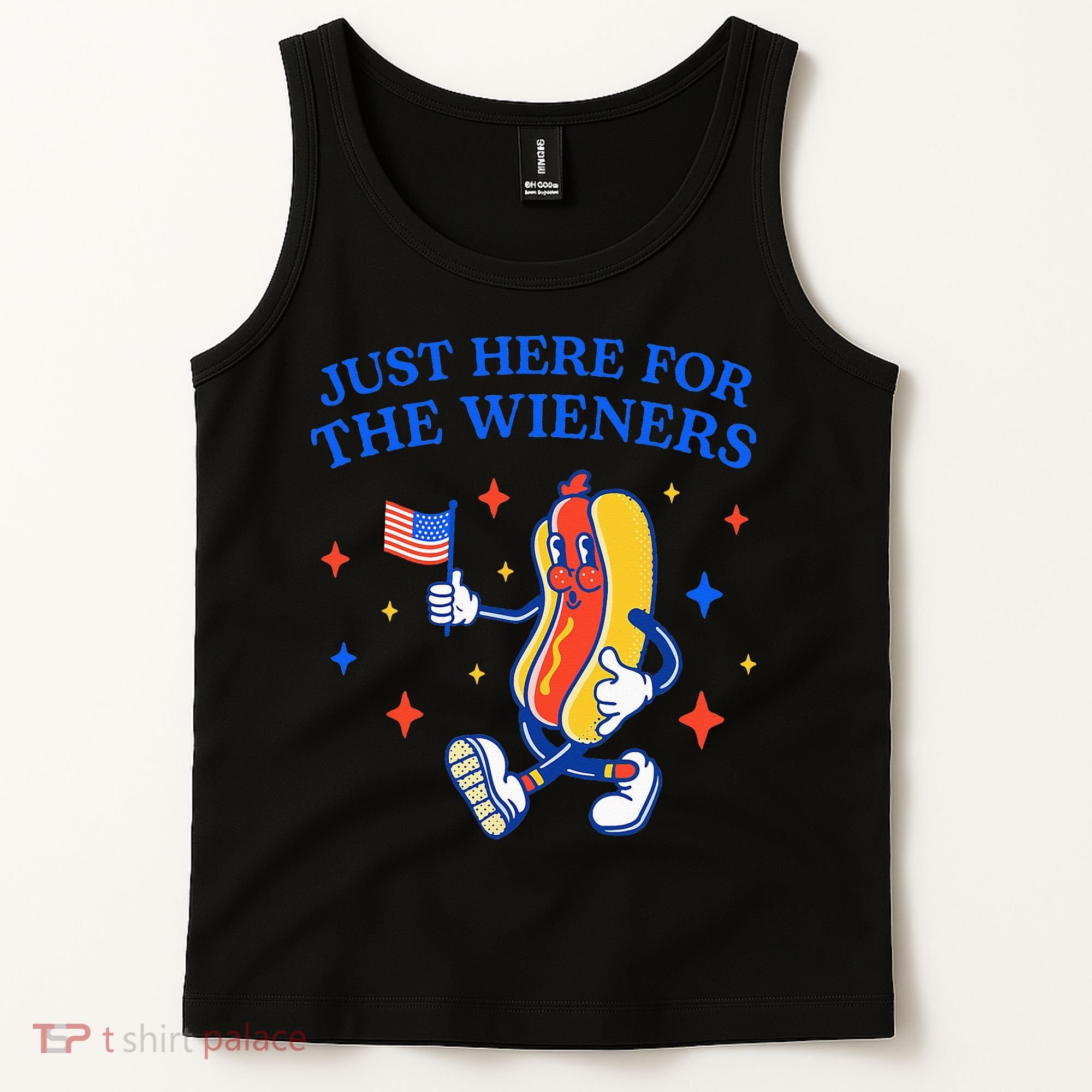 Funny 4th Of July Just Here For The Wieners Tank Top