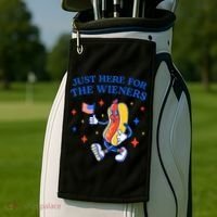 Funny 4th Of July Just Here For The Wieners Golf Towel thumb 2