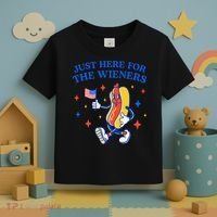 Funny 4th Of July Just Here For The Wieners Toddler T-Shirt thumb 3