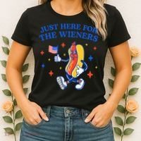Funny 4th Of July Just Here For The Wieners Women's T-Shirt thumb 2