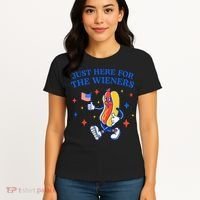 Funny 4th Of July Just Here For The Wieners Women's T-Shirt thumb 4