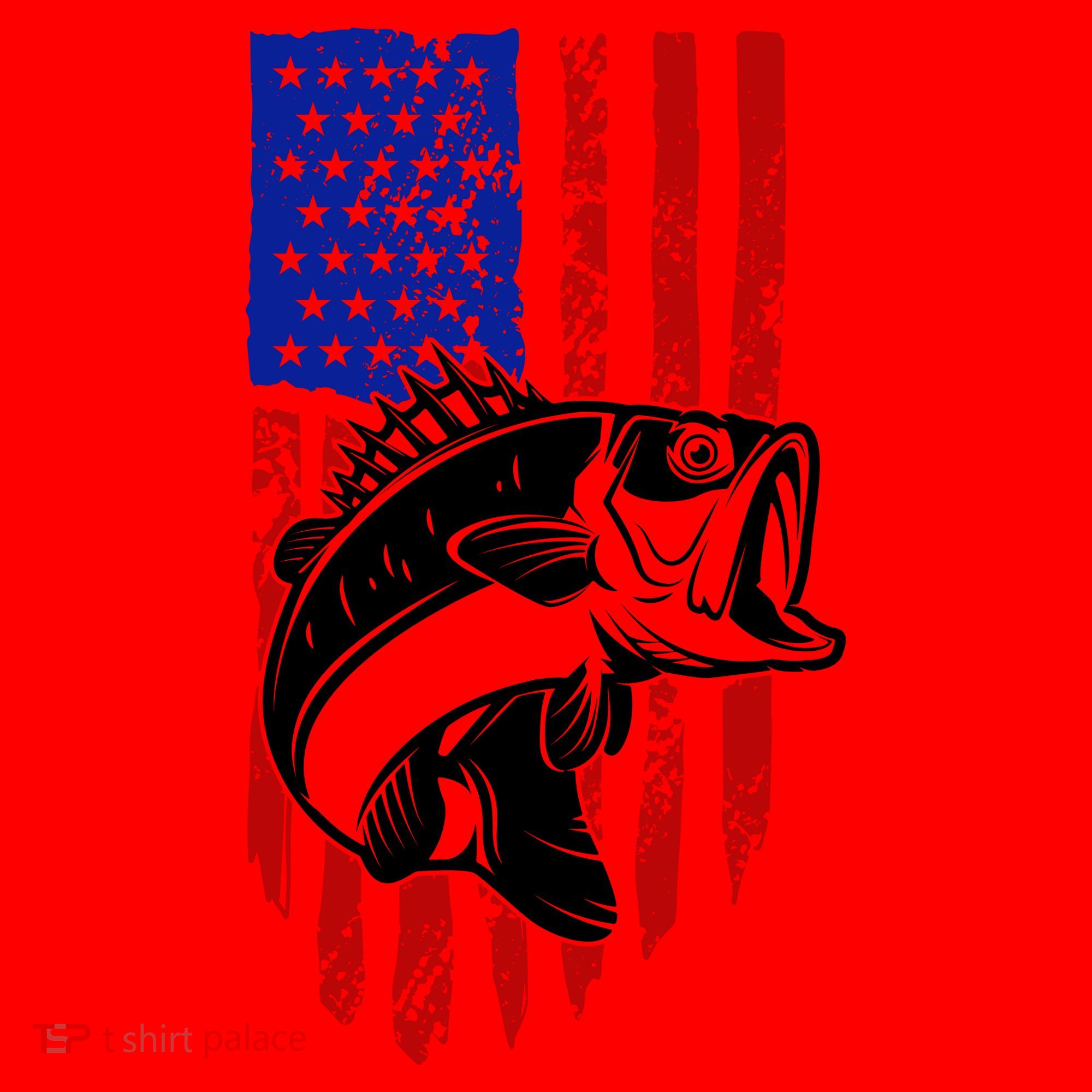 Fishing 4th Of July USA Flag Santa Hat