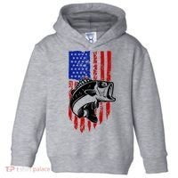 Fishing 4th Of July USA Flag Toddler Hoodie thumb 0