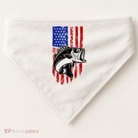 Fishing 4th Of July USA Flag USA-Made Doggie Bandana thumb 0