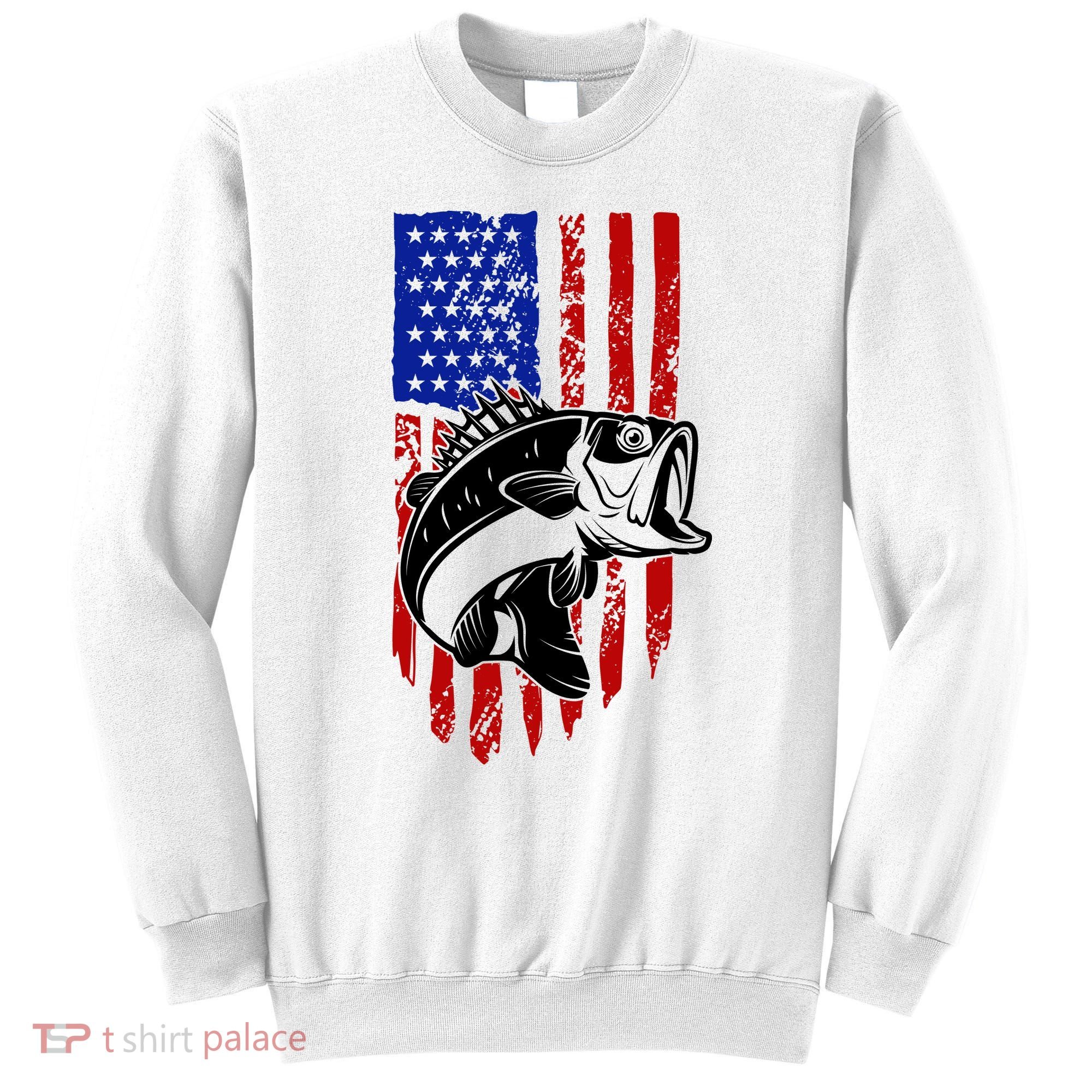 Fishing 4th Of July USA Flag Sweatshirt