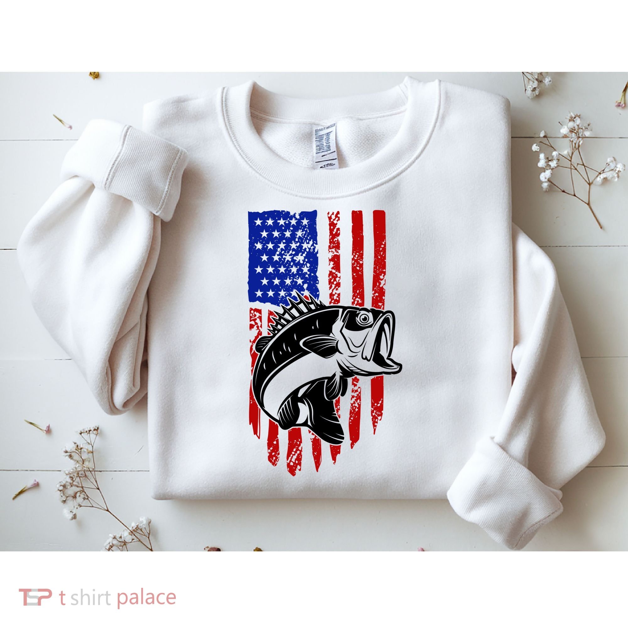 Fishing 4th Of July USA Flag Sweatshirt