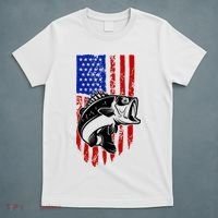 Fishing 4th Of July USA Flag T-Shirt thumb 5