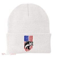 Fishing 4th Of July USA Flag Beanie thumb 0