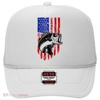 Fishing 4th Of July USA Flag Hat thumb 0