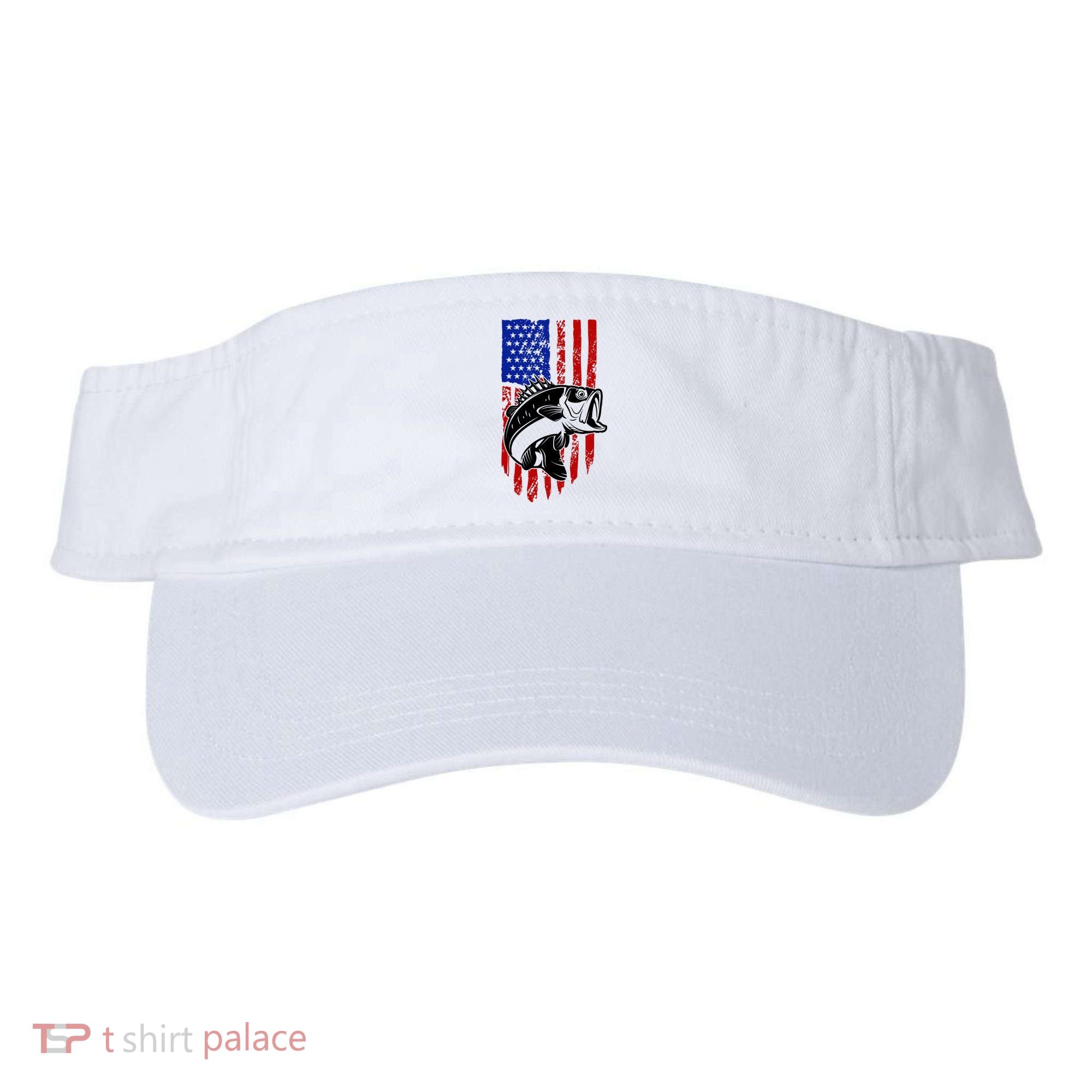 Fishing 4th Of July USA Flag Visor