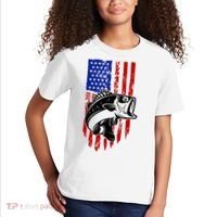 Fishing 4th Of July USA Flag Kids T-Shirt thumb 2