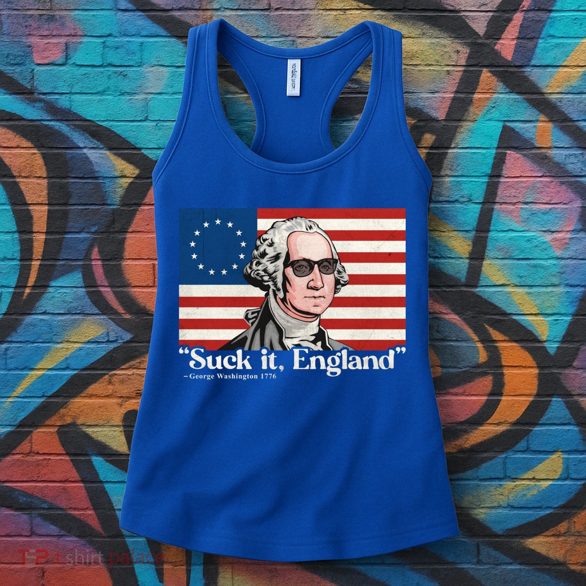 Funny 4th Of July Suck It England Patriotic 1776 USA Flag Women's Tank Top