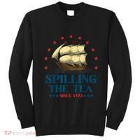 Funny 4th Of July Spilling The Tea Since 1773 Fourth Of July Sweatshirt thumb 0