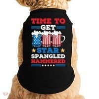 Funny 4th Of July Time To Get Star Spangled Hammered Doggie Tank thumb 0