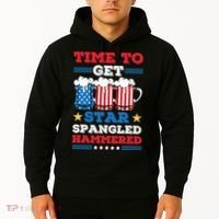 Funny 4th Of July Time To Get Star Spangled Hammered Hoodie thumb 2