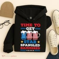 Funny 4th Of July Time To Get Star Spangled Hammered Hoodie thumb 4