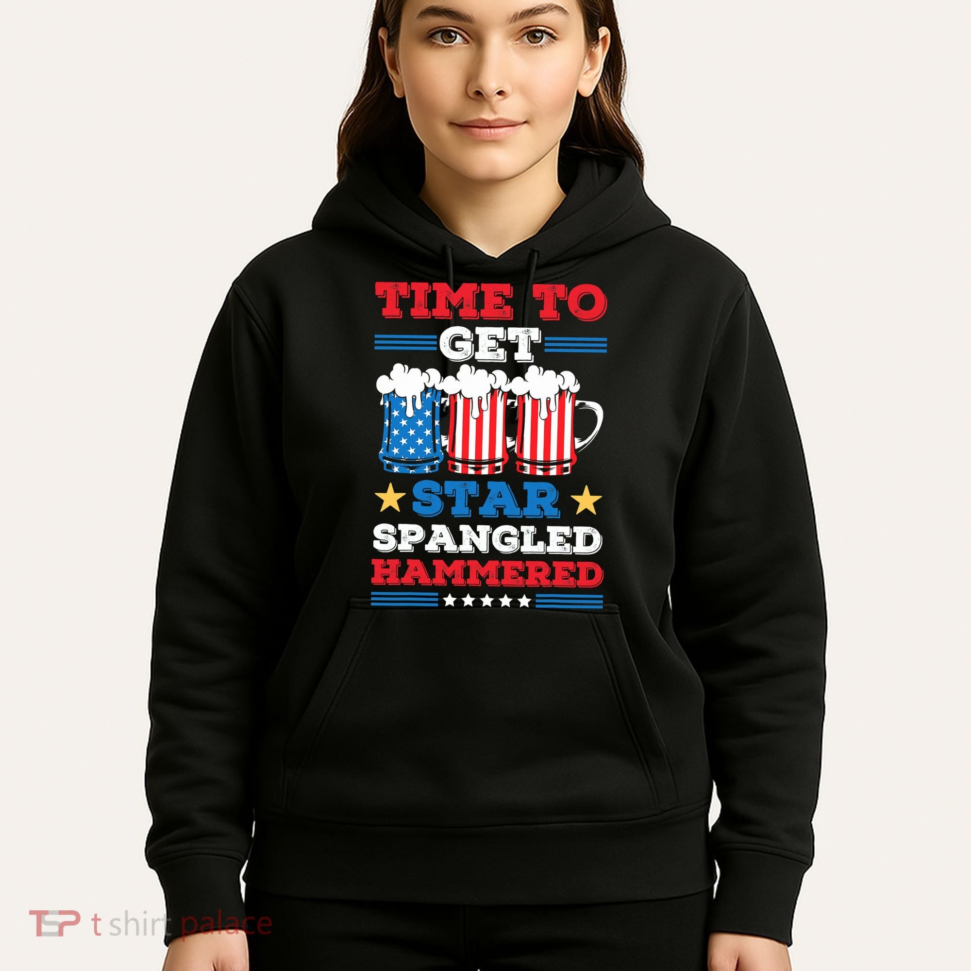 Funny 4th Of July Time To Get Star Spangled Hammered Hoodie