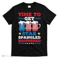 Funny 4th Of July Time To Get Star Spangled Hammered T-Shirt thumb 0