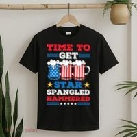 Funny 4th Of July Time To Get Star Spangled Hammered T-Shirt thumb 2