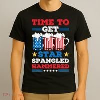 Funny 4th Of July Time To Get Star Spangled Hammered T-Shirt thumb 3