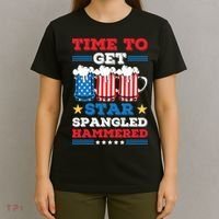 Funny 4th Of July Time To Get Star Spangled Hammered T-Shirt thumb 4