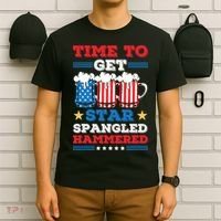 Funny 4th Of July Time To Get Star Spangled Hammered T-Shirt thumb 6