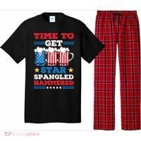 Funny 4th Of July Time To Get Star Spangled Hammered Pajama Set thumb 0
