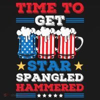 Funny 4th Of July Time To Get Star Spangled Hammered Women's Hoodie thumb 2