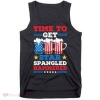 Funny 4th Of July Time To Get Star Spangled Hammered Tank Top thumb 0