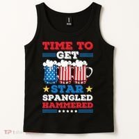 Funny 4th Of July Time To Get Star Spangled Hammered Tank Top thumb 2