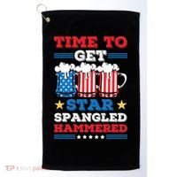 Funny 4th Of July Time To Get Star Spangled Hammered Golf Towel thumb 0