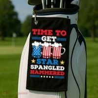 Funny 4th Of July Time To Get Star Spangled Hammered Golf Towel thumb 2