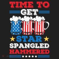 Funny 4th Of July Time To Get Star Spangled Hammered Golf Towel thumb 3