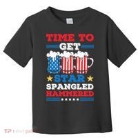 Funny 4th Of July Time To Get Star Spangled Hammered Toddler T-Shirt thumb 0