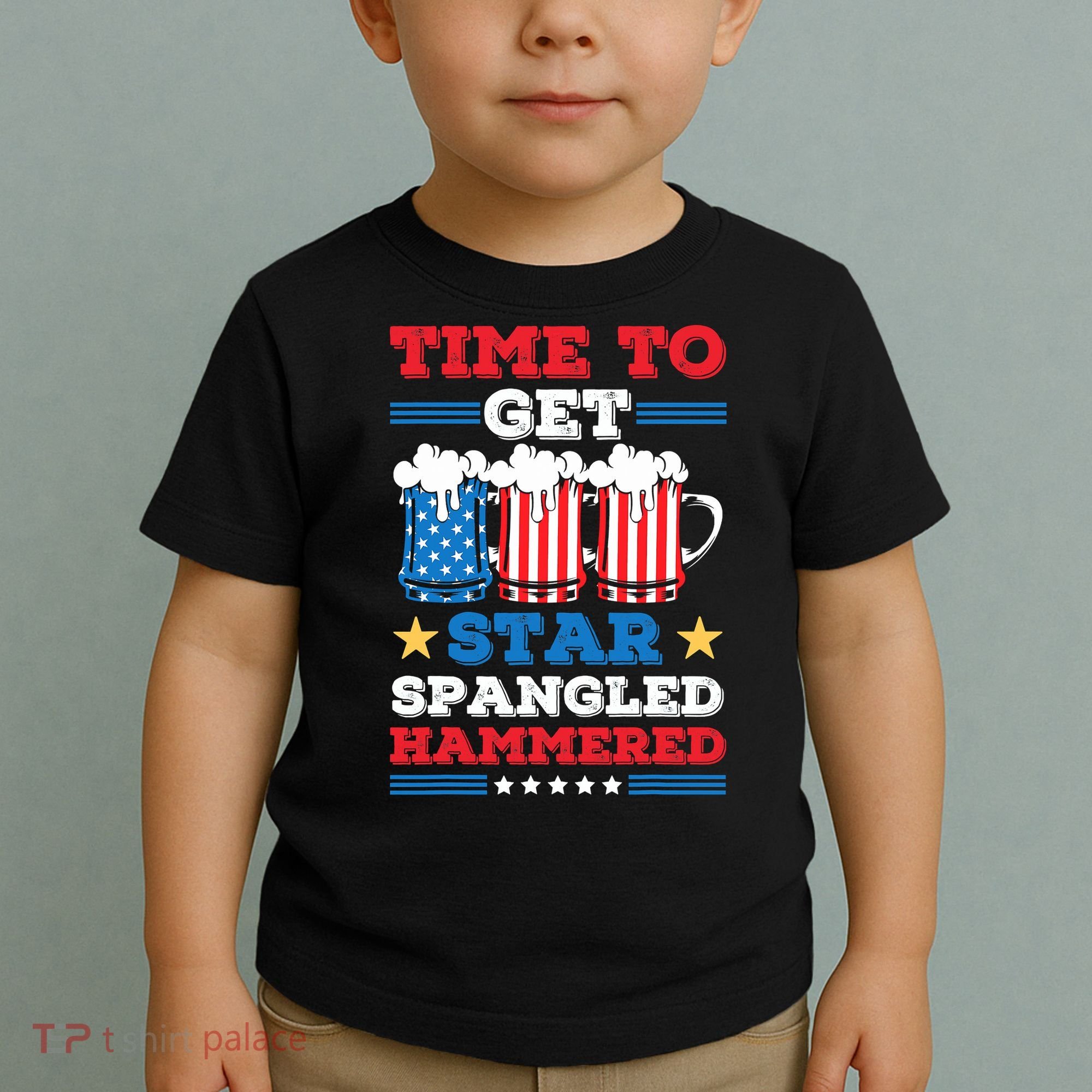 Funny 4th Of July Time To Get Star Spangled Hammered Toddler T-Shirt