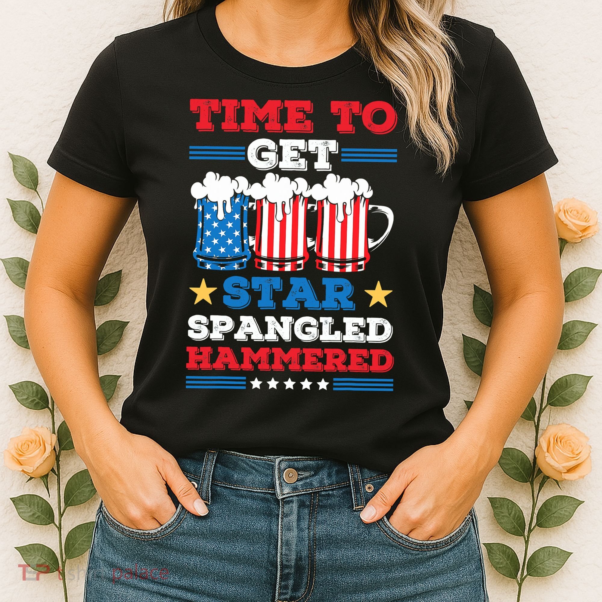 Funny 4th Of July Time To Get Star Spangled Hammered Women's T-Shirt
