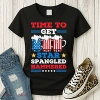 Funny 4th Of July Time To Get Star Spangled Hammered Women's T-Shirt thumb 3