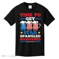 Funny 4th Of July Time To Get Star Spangled Hammered Kids T-Shirt thumb 0