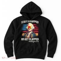 Funny 4th Of July Stay Strapped Get Clapped Washington Hoodie thumb 0