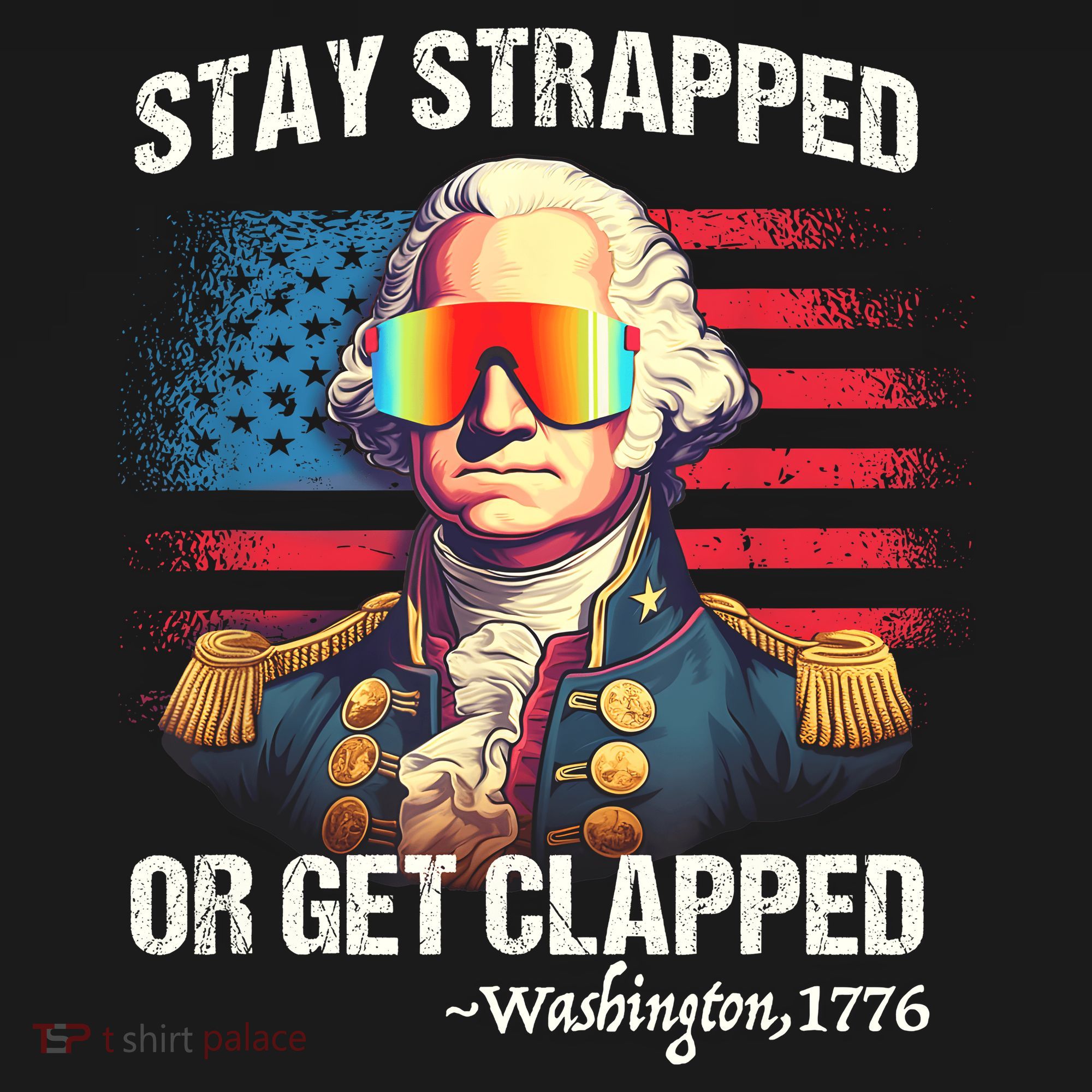 Funny 4th Of July Stay Strapped Get Clapped Washington Women's Tank Top